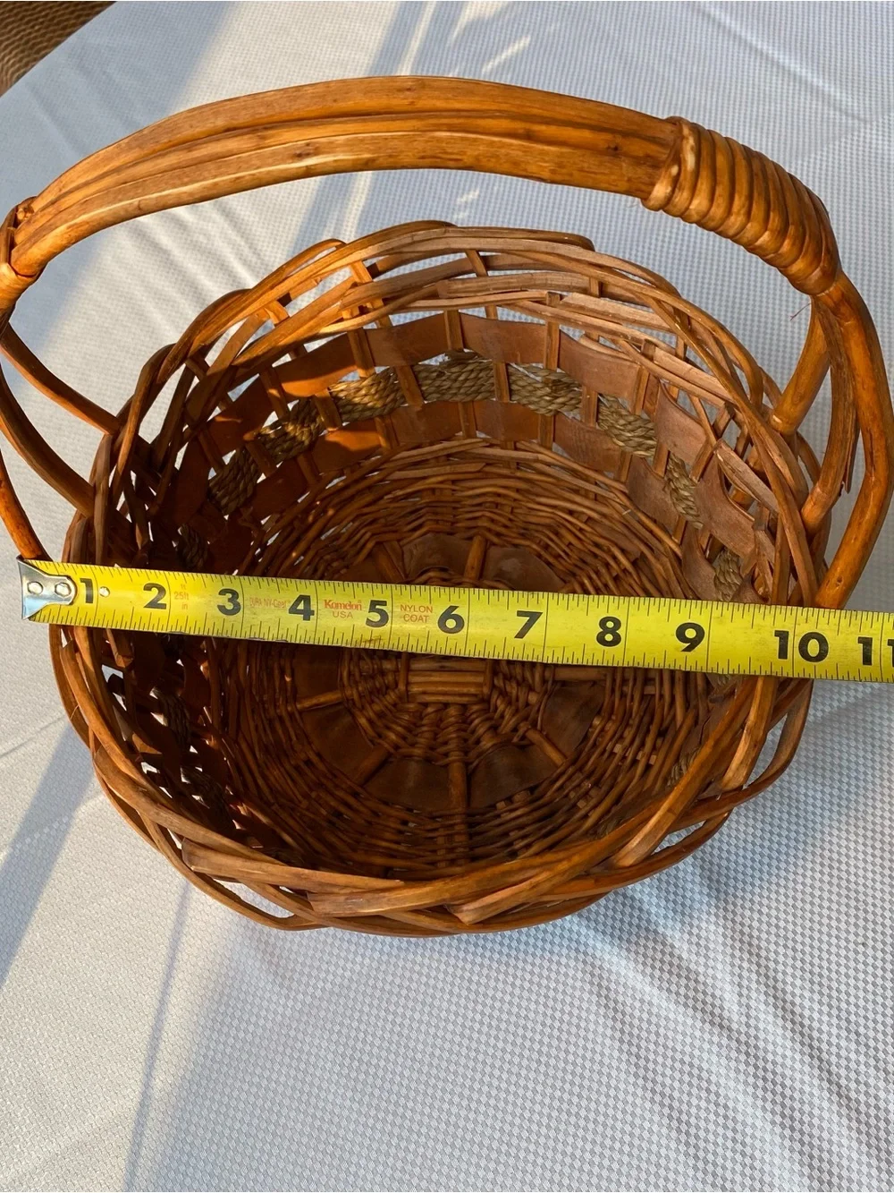 Natural Wicker Handled Basket - Warm Honey Brown